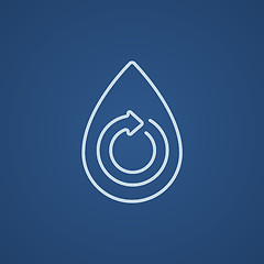 Image showing Water drop with circular arrow line icon.