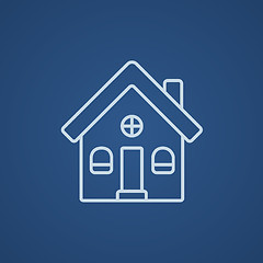 Image showing Detached house line icon.