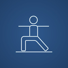 Image showing Man practicing yoga line icon.