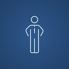 Image showing Businessman standing line icon.