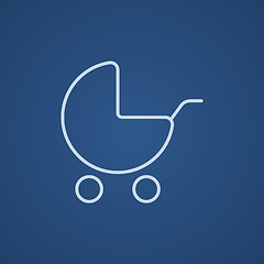 Image showing Baby stroller line icon.