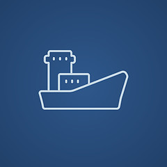 Image showing Cargo container ship line icon.