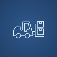 Image showing Forklift line icon.