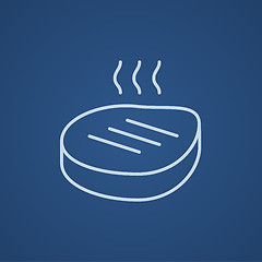 Image showing Grilled steak line icon.