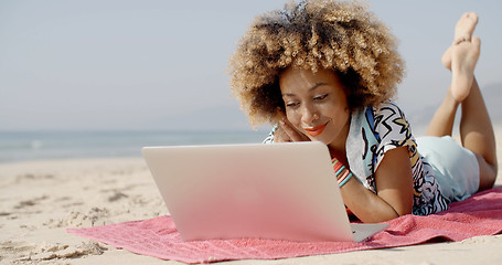 Image showing Young Girl Using Computer