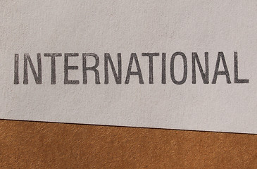 Image showing International label on paper