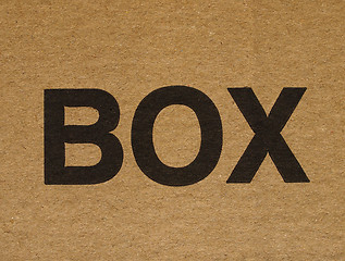 Image showing Box label on cardboard