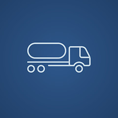Image showing Fuel truck line icon.