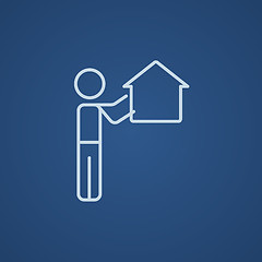 Image showing Real estate agent line icon.