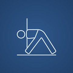 Image showing Man practicing yoga line icon.