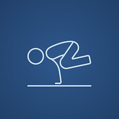 Image showing Man practicing yoga line icon.