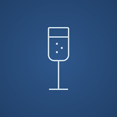 Image showing Glass of champagne line icon.