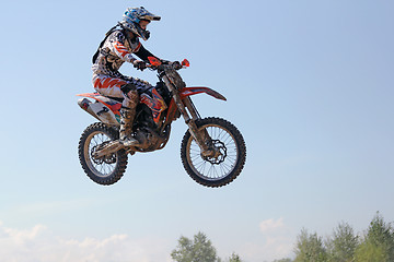 Image showing ARSENYEV, RUSSIA - AUG 30: Rider participates in the  round of t