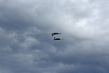 Image showing BARNAUL, RUSSIA - AUGUST 16, 2015: Aerobatic Team Russian Knight