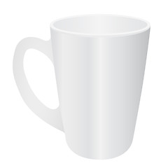 Image showing Cassic white cup on white background. illustration.