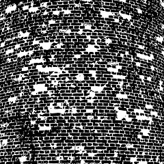 Image showing Brick wall of the house, with lines  laying  solution. 