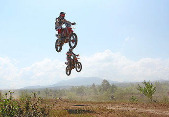 Image showing ARSENYEV, RUSSIA - AUG 30: Rider participates in the  round of t