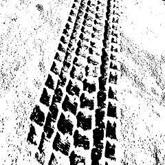 Image showing Grunge background with black tire track. 