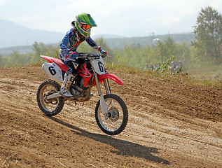 Image showing ARSENYEV, RUSSIA - AUG 30: Rider participates in the  round of t