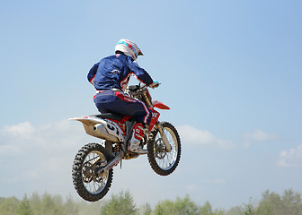 Image showing ARSENYEV, RUSSIA - AUG 30: Rider participates in the  round of t