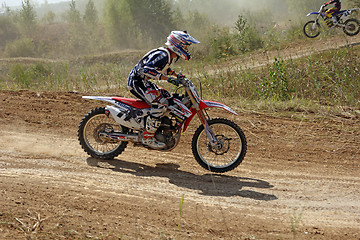 Image showing ARSENYEV, RUSSIA - AUG 30: Rider participates in the  round of t