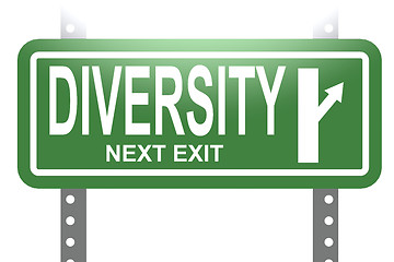 Image showing Diversity green sign board isolated