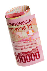 Image showing Indonesian currency rolled

