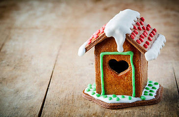 Image showing homemade gingerbread house