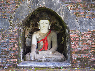 Image showing Buddha image in Mrauk U, Myanmar