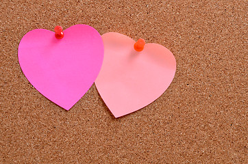 Image showing Heart shaped paper notes with envelope 