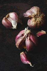 Image showing  raw pink garlic 