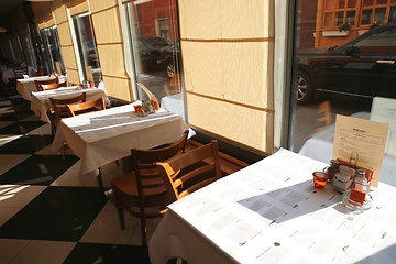 Image showing Solar Morning in Restaurant