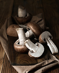 Image showing Brown champignon mushrooms