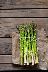 Image showing  Fresh green asparagus