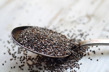 Image showing raw organic chia seeds