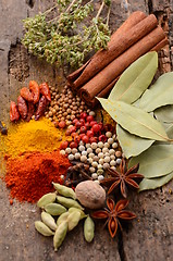 Image showing Herbs and spices selection