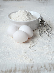 Image showing baking ingredients on a table