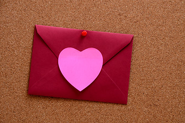 Image showing Heart shaped paper notes with envelope 