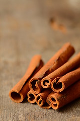 Image showing Bunch of cinnamon sticks