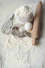 Image showing baking ingredients on a table