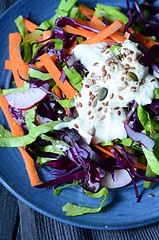 Image showing Fresh salad with chopped vegetables