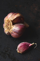 Image showing  raw pink garlic 