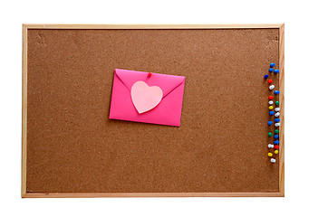 Image showing Heart shaped paper notes with envelope 