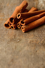 Image showing Bunch of cinnamon sticks