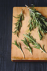 Image showing Rosemary on wooden background