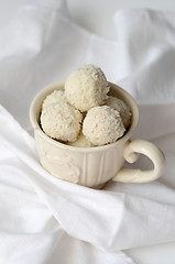 Image showing Coconut snowball truffles