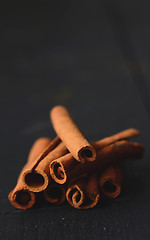 Image showing Bunch of cinnamon sticks