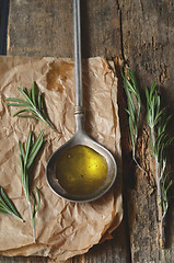 Image showing Fresh rosemary and olive oil