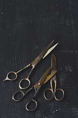 Image showing Old rusty scissors 