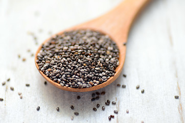 Image showing raw organic chia seeds